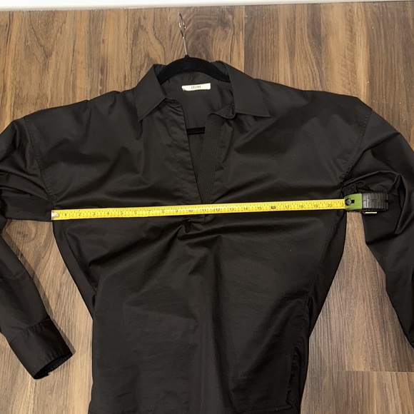 Celine black blouse vneck three quarter sleeve size 36 - Picture 8 of 17